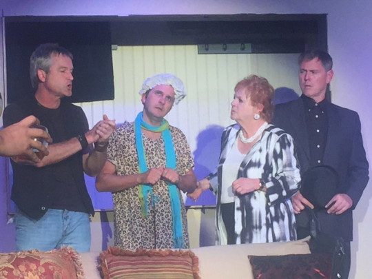 Cast of the Bay St. Louis Little Theatre production “Love, Sex, and the IRS” opening November 18th.  L to R:  Douglas Hadley, Norman Boyd, Linda Aiavolasit, Jeff Campbell
