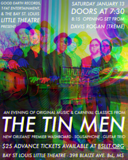 Tin Men coming to Bay Saint Louis Little Theatre on January 13th.